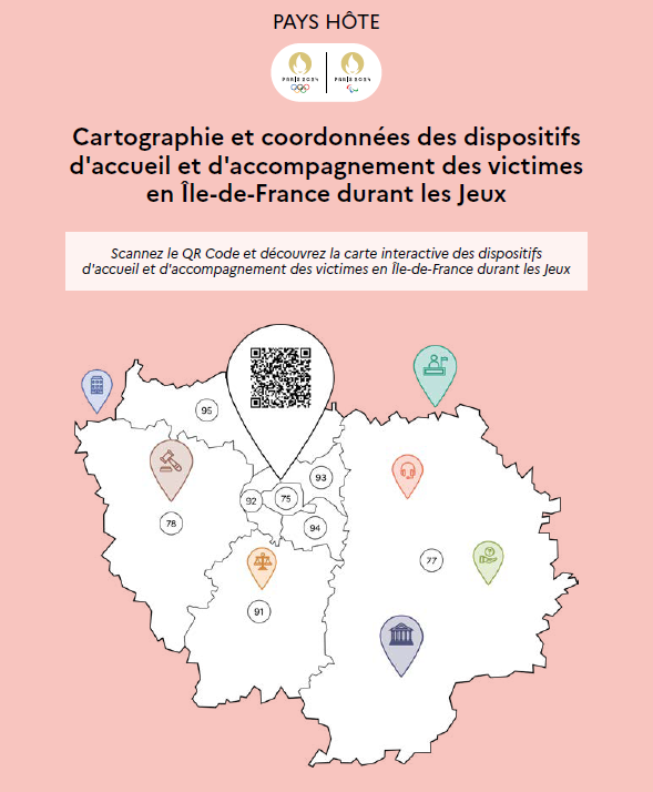 Cartographie des lieux d'accueil et d'aide aux victimes durant les Jeux